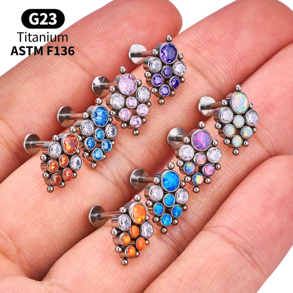 Titanium Arc Opal Labret Packs - Body Jewelry Vertical Labret recension och pris