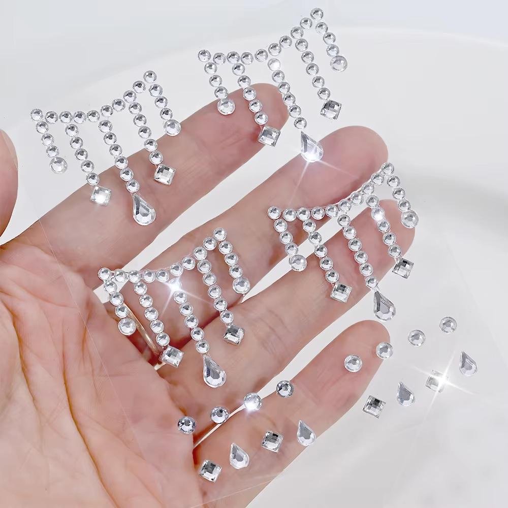 1/5 Sheets Face Jewels Sticker - Body Jewelry Diamond recension och pris