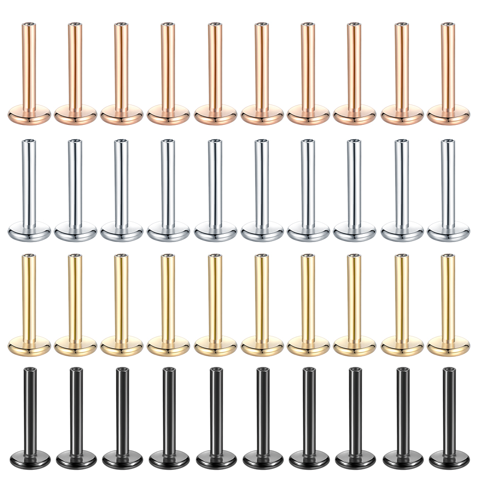 10Pcs/set Surgical Steel Labre - Body Jewelry Internally Threaded recension och pris