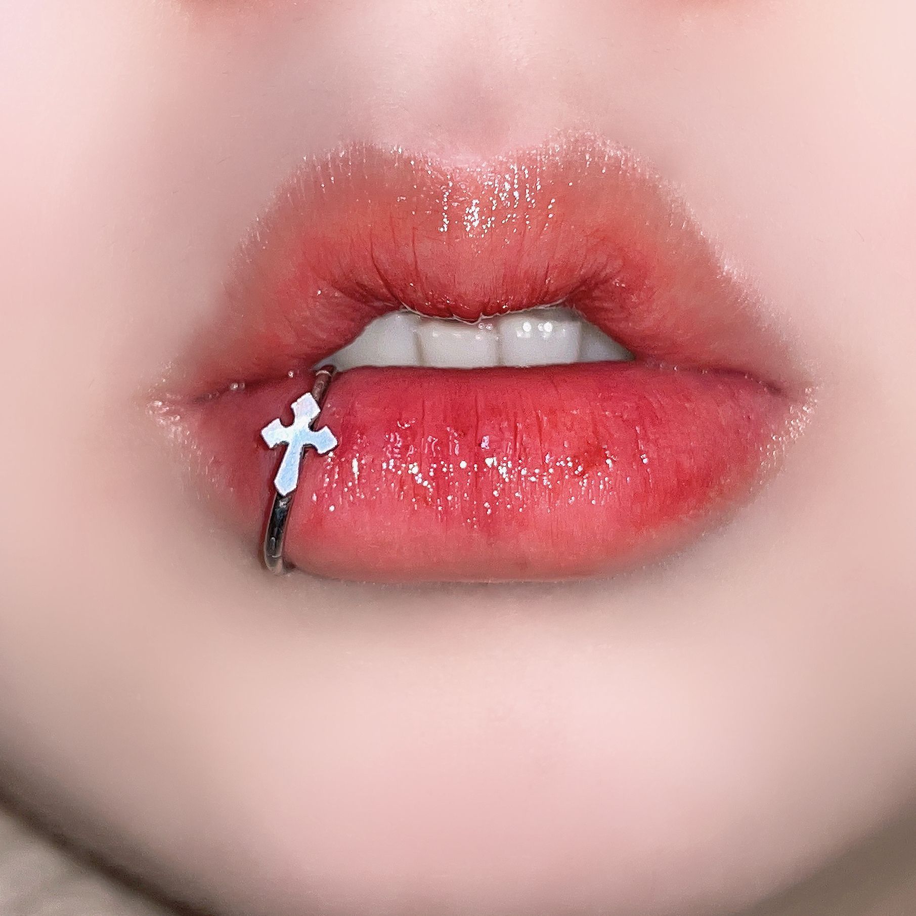 Stainless Steel Lip Ring Hinge - Body Jewelry Vertical Labret recension och pris