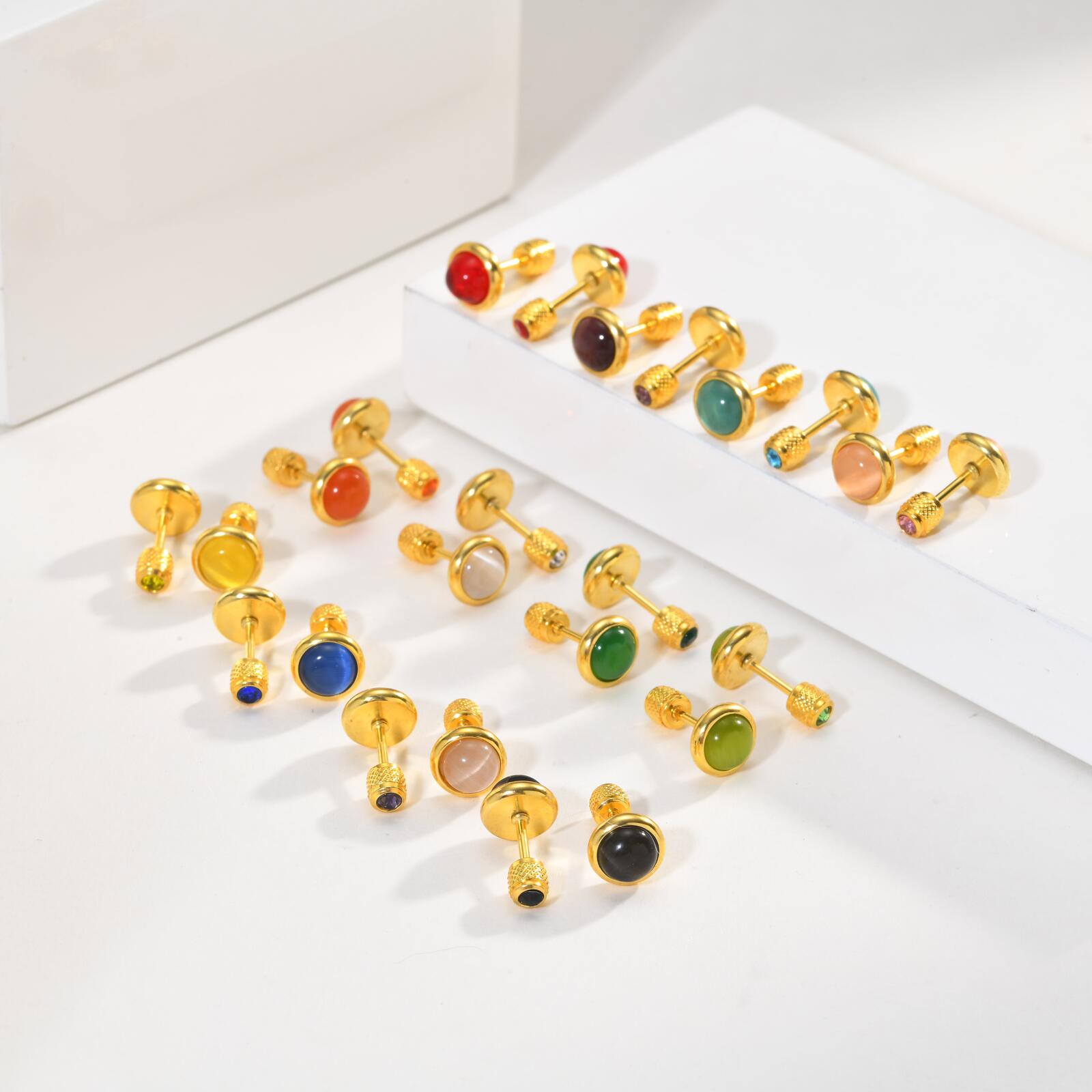 Birthstone Stud Earring for Wo - Body Jewelry Flat Back recension och pris