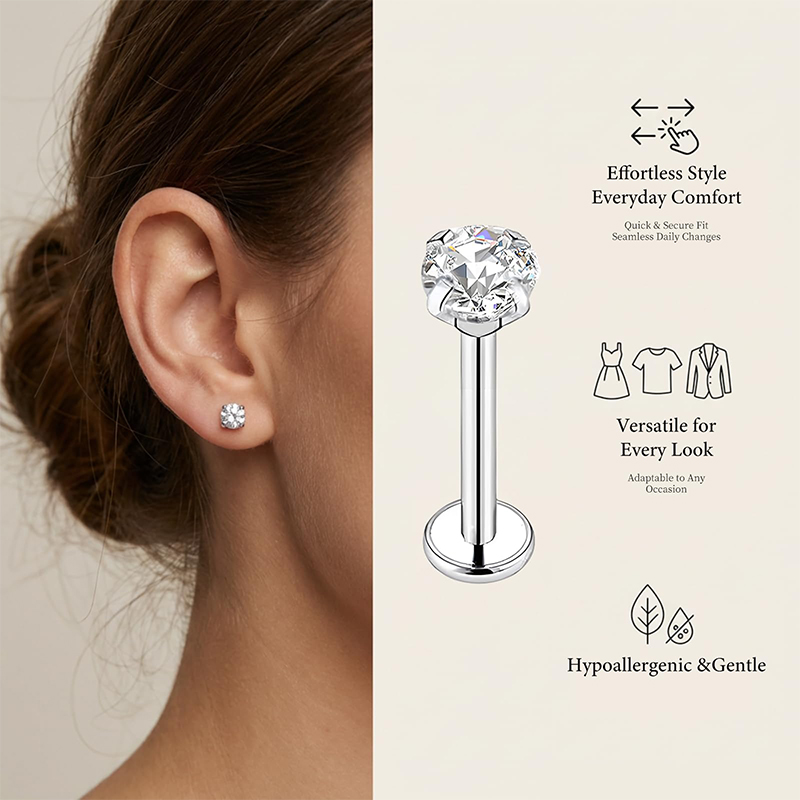 20G/18G/16G Surgical Stainless - Body Jewelry Nose Studs recension och pris